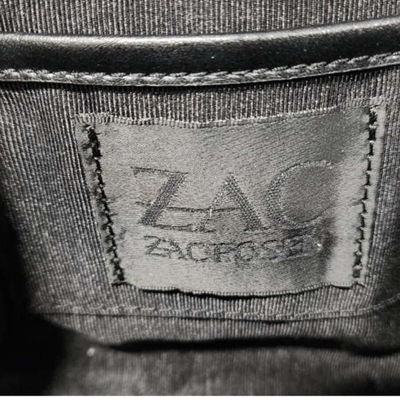 ZAC POSEN Eartha Iconic Mini Top Handle Black Suede Leather Crossbody Bag - Picture 10 of 11